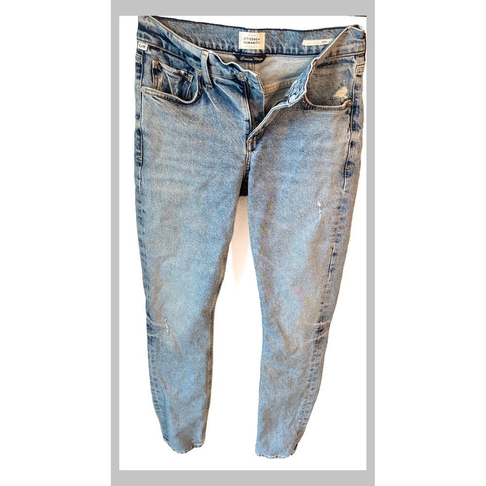 Citizens of Humanity Inga Jeans 28 Slim Boyfriend Light Wash Distressed Denim